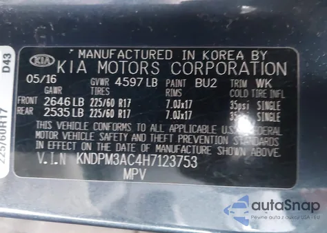 2017 Kia Sportage Lx from USA, damaged, VIN KNDPM3AC4H7123753